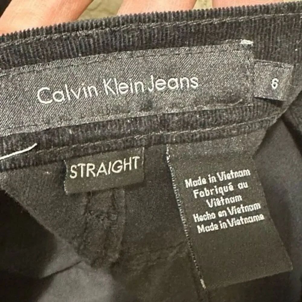 CALVIN KLEIN Jeans Black Corduroy Pants Size 6 A651 - Picture 6 of 9